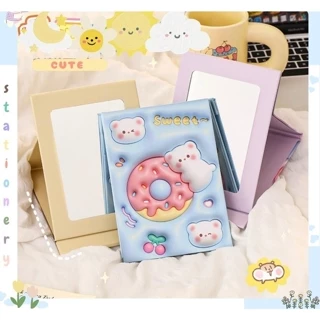 Gương Gập Trang Điểm Để Bàn Với Hoạt Tiết Hoạt Hình Dễ Thương, Cute,Gương Giấy Gấp Gọn Tiện Lợi