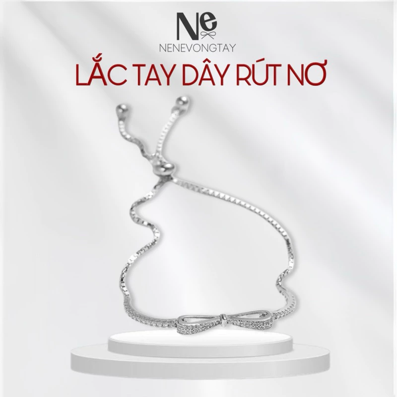 Lắc tay rút NƠ nene phong cách dễ thương cho nữ - hợp kim inox