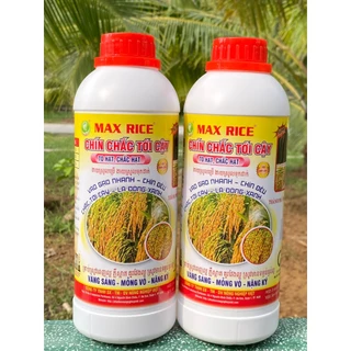 Phân Bón Cho Lúa Chín Chắc Tới Cậy Max Rice Chai 1 Lít - Vô Gạo Nhanh, Chín Đều, Chắc Tới Cậy, Đòng Xanh