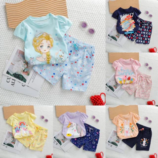 🐣🐣 SET BỘ BÉ GÁI XUẤT DƯ MỀM MÁT 12-32kg, bộ thun cotton bé gái mùa hè, bộ cộc ngắn tay bé gái