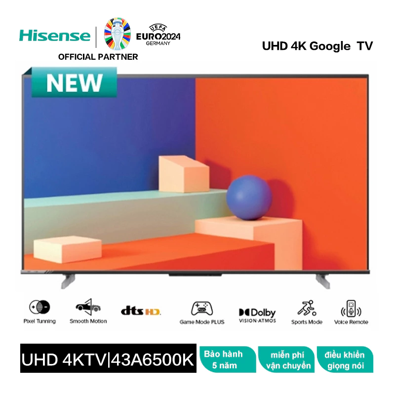 Hisense Google Tivi A6500K 4K Ultra HD TV HDR Dolby Vision Điều khiển giọng nói từ xa-miễn phí vận chuyển