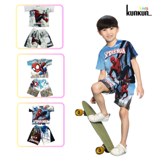 Quần áo bé trai in hoạt hình người nhện spiderman chất Thun lạnh KunKun Kid TP007-008-1060-1065 size đại từ 10-60kg