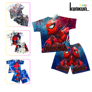 Quần áo bé trai thun lạnh in hình Spider-man KunKun Kid TP534-830-806-918 - Size đại cho bé trai từ 10-60kg