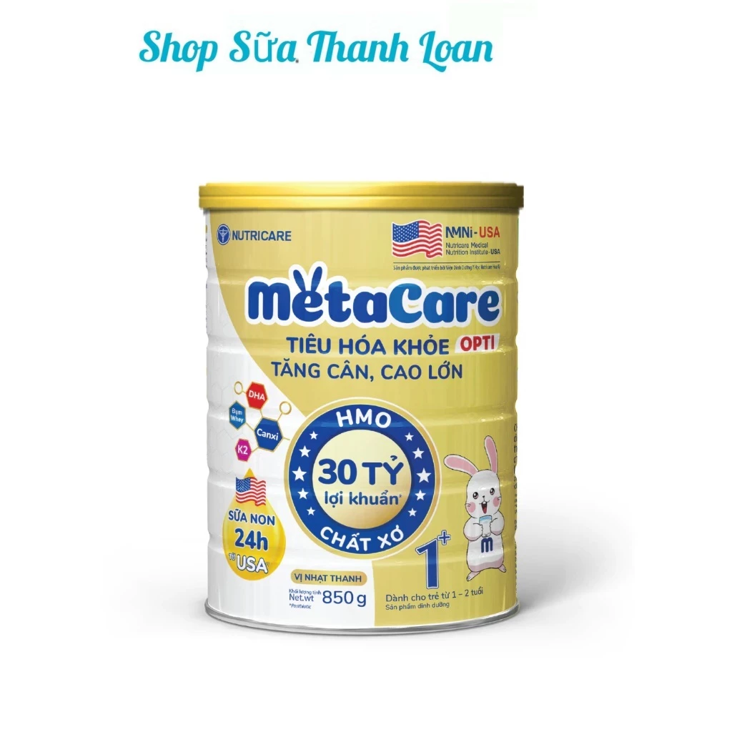 [HSD T5-2026] [Mẫu Mới] Sữa Bột Nutricare MetaCare Opti 1+ 850g [Cho Bé Từ 1-2 Tuổi].