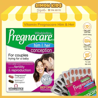 Viên uống tăng khả năng thụ thai Pregnacare Him and Her Conception 60 viên của Anh cho cả vợ và chồng