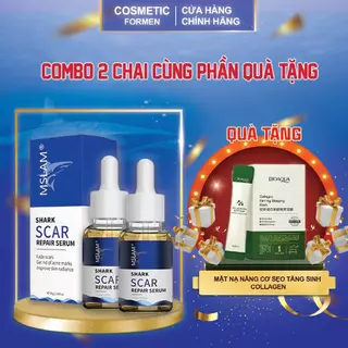 Combo 2 chai SHARK SCAR tặng mặt nạ Collagen - Cosmetic Formen giúp giảm sẹo rỗ, sẹo do mụn