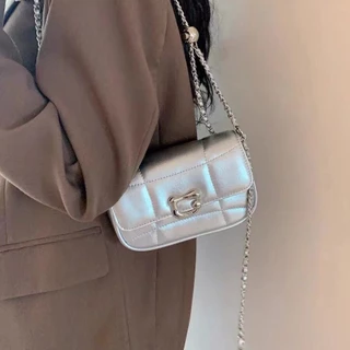 Túi xách nữ thời trang màu bạc xinh xắn đeo vai đeo chéo mã t462