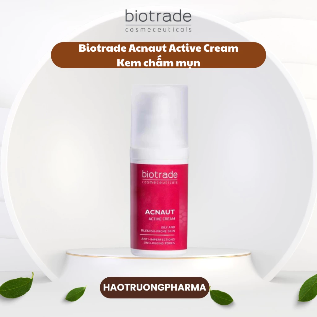 [Hàng công ty] Kem chấm mụn Biotrade Acnaut Active Cream - giảm mụn trắng sáng da giảm nhờn