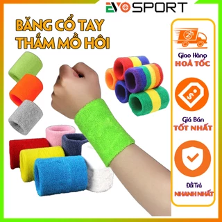 Băng Đeo Cổ Tay Thấm Hút Mồ Hôi Bằng Cotton Cao Cấp Co Giãn Băng Rô Vòng Đeo Tay Thể Thao Nhiều Màu Sắc