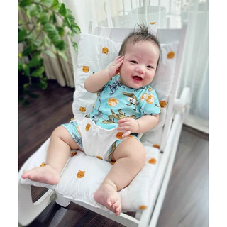 Bộ quần áo cộc tay OME vải cotton co giãn cho bé từ 7-16kg