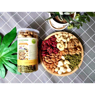 Granola Mix 5-6 Loại Hạt Cao Cấp Sấy Nguyên Vị Óc chó đỏ, Óc chó vàng, Hạnh nhân , Hạt Điều, Mắc Ca, Hạt Bí Xanh