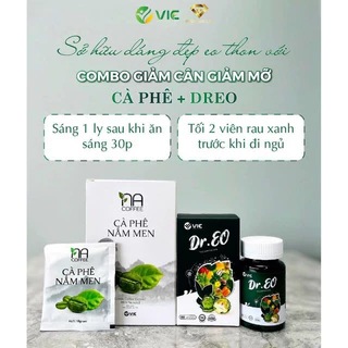 Combo cà phê nấm men 12 gói và dr eo 60v giảm cân hiệu quả