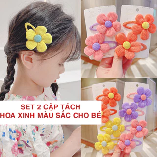 Kẹp tóc Set 2 Kẹp Tóc hoa Vải Nhiều Màu Dễ Thương Cho Bé Gái, phụ kiện tóc cho bé, bạn gái kho sỉ mb