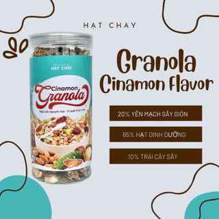 Granola ăn kiêng HẠT CHAY hũ 500g vị quế thảo mộc, ngũ cốc 20% yến mạch mix hạt dinh dưỡng