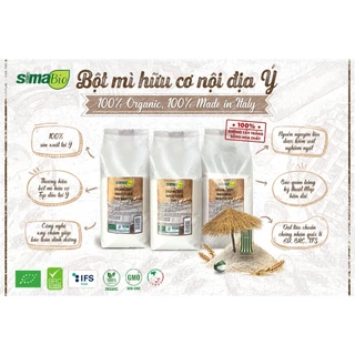 Bột mì hữu cơ Sima Bio các loại nguyên cám, đa dụng, Manitoba 1kg