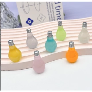 Mô hình bóng đèn mini dạ quang nhiều màu phát sáng trang trí nhà búp bê, DIY