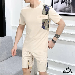 Bộ quần áo nam nữ cotton tổ ong MIGDOMO TÚI NGỰC