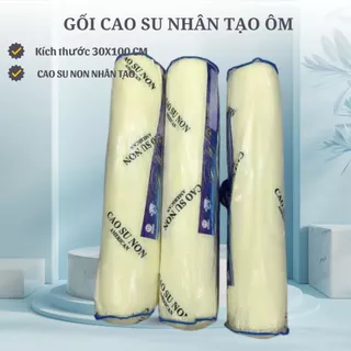 Gối cao su người lớn 30x100cm- Gối ôm kèm vỏ cho bé vải Thắng Lợi 60cm, gối mềm mát