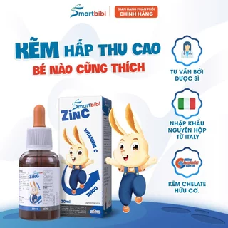 Kẽm Chelate Hữu Cơ Smartbibi ZinC Hỗ Trợ Ăn Ngon Tăng Cân, Giảm Ốm Vặt, Tăng Khả Năng Tập Trung Cho Bé Từ Italia 30ml