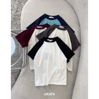 Áo croptop nữ tay RAGLAN phối màu T185 URATV