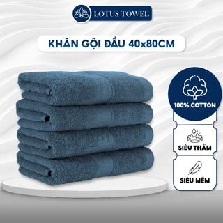 Khăn Gội Đầu LotusTowel 40x80cm 100% COTTON, Siêu Mềm Mịn, Thấm Hút, Dày Dặn, Êm Ái