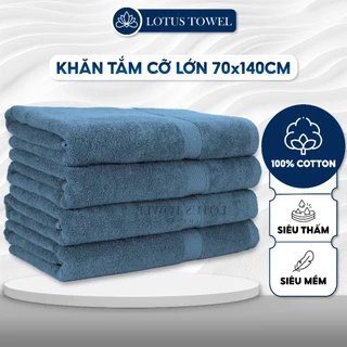 Khăn Tắm Cỡ Lớn 70x140cm LotusTowel 100% Cotton Cao Cấp Mềm Mịn Thấm Hút Không Ra Màu