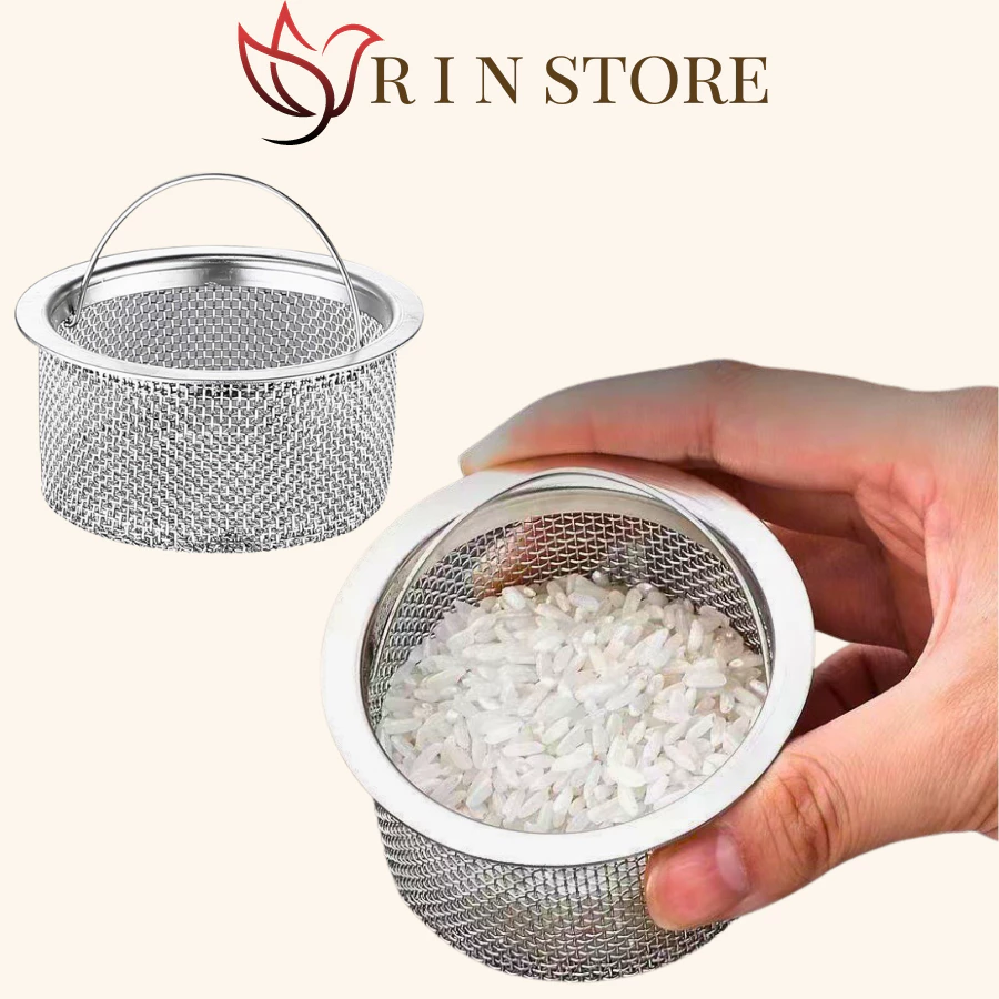 Lưới Lọc Rác Bồn Rửa Bát Bằng Inox Giỏ Lưới Lọc Rác Chặn Thức Ăn Thừa Tiện Lợi RIN