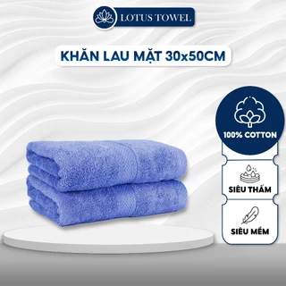 Khăn mặt LotusTowel 30x50cm, 100% COTTON, siêu Mềm Mại, Thấm Hút, dày dặn