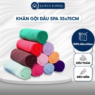 [Mã INBAU154 giảm 15K đơn 99K] Khăn Gội Đầu Spa LotusTowel 35x75cm 100% Microfiber Cao Cấp Mềm Mịn Thấm Hút Không Ra Màu