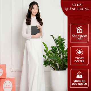 Áo dài trắng lụa mỹ 2 tà cho mùa kỉ yếu siêu xinh by Quỳnh Hương