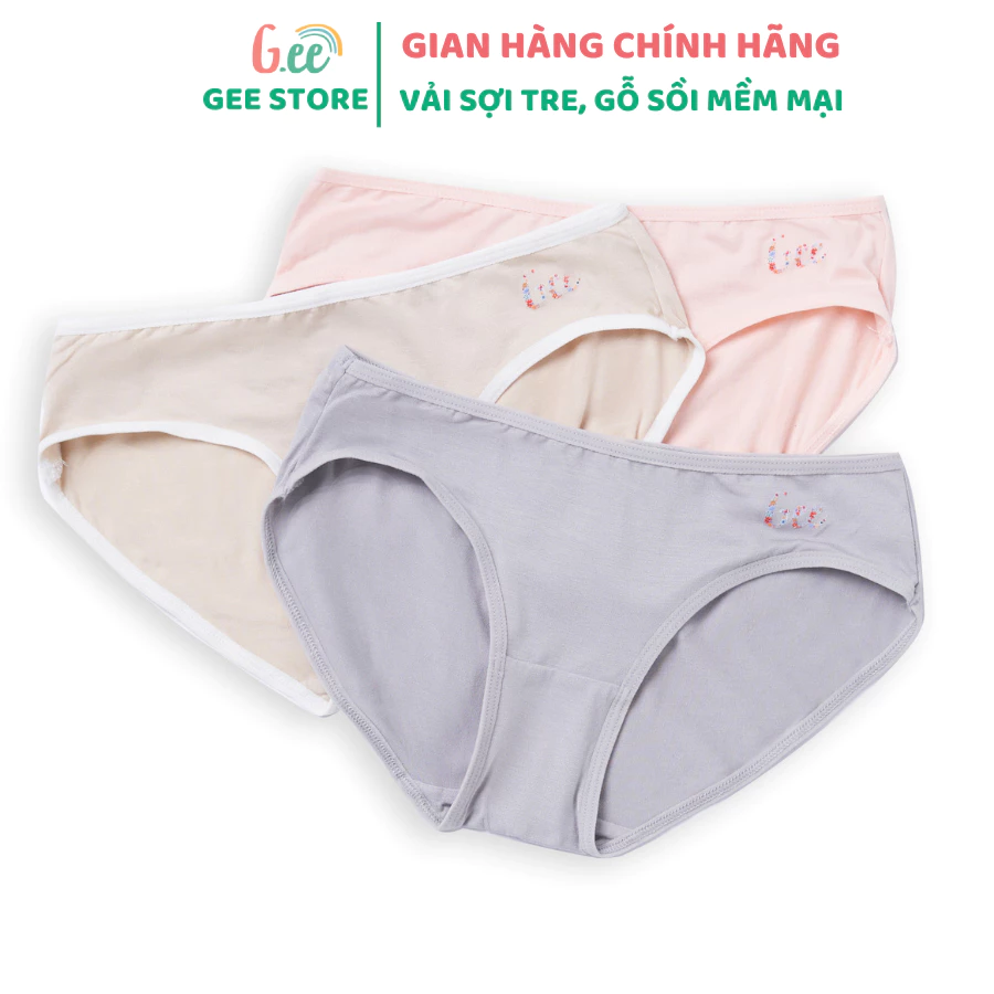 Set 3 quần lót Nữ, Quần chip tam giác vải sợi tre mềm mại, thoáng mát, kháng khuẩn mặc nhẹ như không