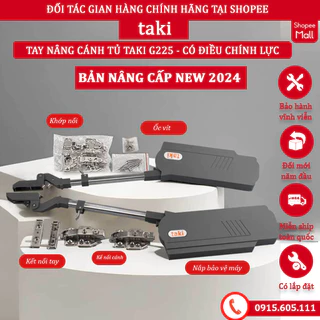 Tay Nâng Cánh Tủ Đôi TAKI G225 - Bản Nâng Cấp 2024 - Có Điều Chỉnh Lực - Bảo Hành 10 Năm