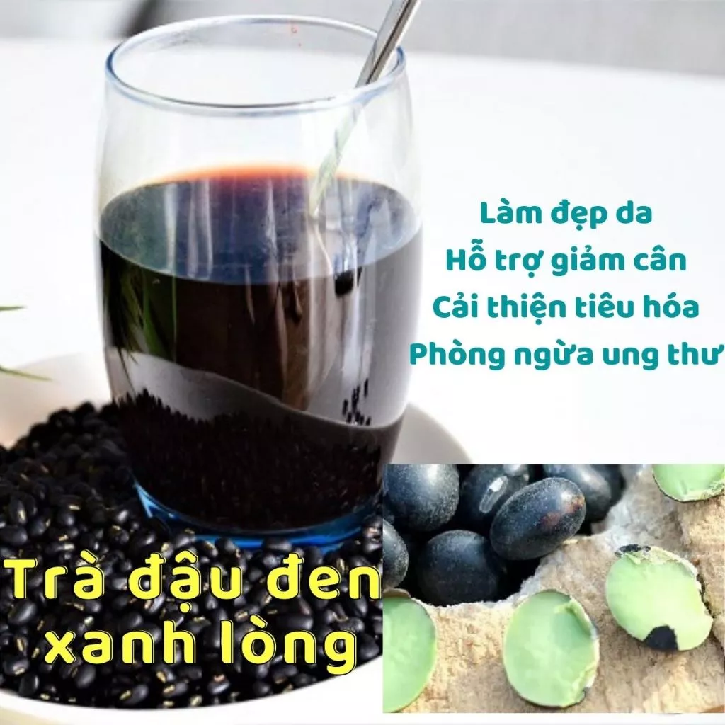 1kg trà đậu đen xanh lòng rang sẵn ( đóng túi zip/hút chân không)