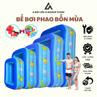 Bể Bơi Phao Bốn Mùa KAW Loại Cao Cấp, Siêu Dày Dặn, 2 Lớp Chống Trượt - Tặng Kèm Miếng Vá, Keo Dán