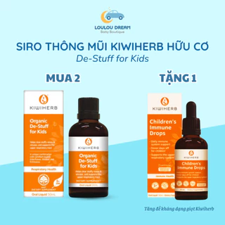 Siro tai mũi họng De-Stuff Kiwiherb hữu cơ hỗ trợ giúp thông thoáng mũi cho bé từ sơ sinh 50ml