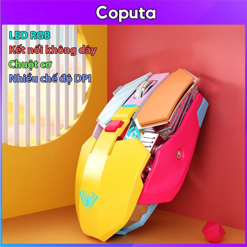 Chuột Cơ Gaming Coputa Chuột Không Dây Aula 2.4G 4 Chế Độ Led SC300