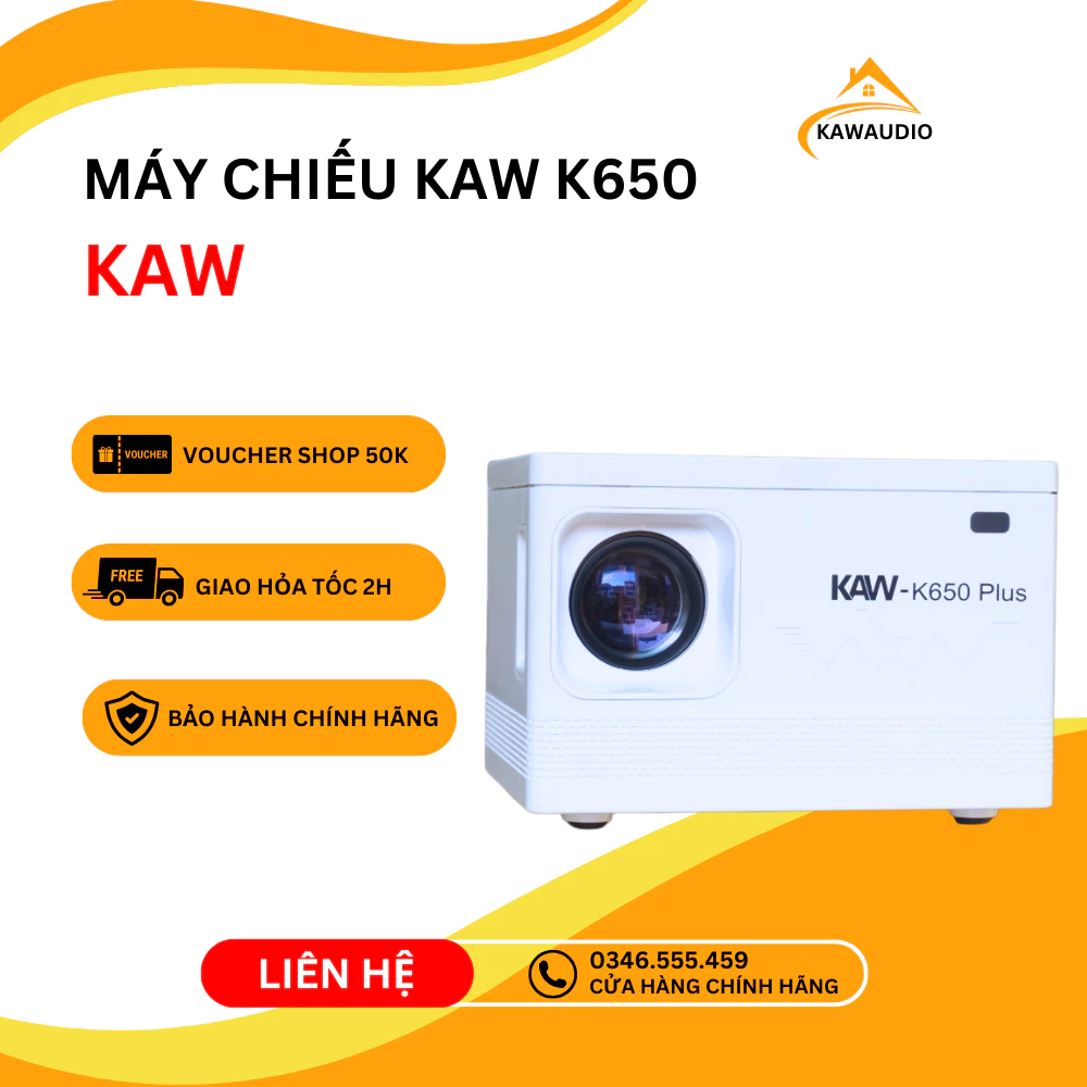 Máy chiếu mini KAW K650 plus - Hàng chính hãng bảo hành 12 tháng