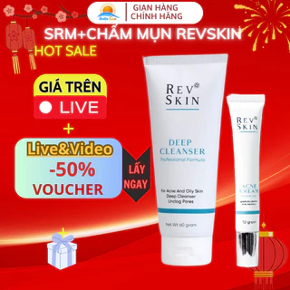 Kem Chấm Mụn RevSkin Acne Cream 10g Và Sữa Rửa Mặt giảm mụn sáng da, mờ thâm dược mỹ phẩm hàng chính hãng shop Hello Sun