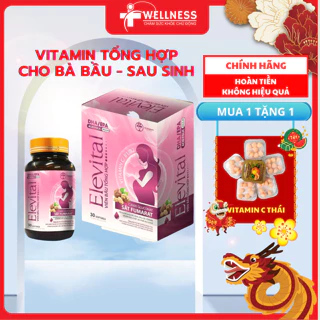 Viên uống bà bầu tổng hợp ELEVITAL TW Hanopharco,bô sung DHA,sắt, axit folic, hộp 30 viên