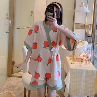 Set áo pijama kèm quần hình qua hồng xinh, set đồ ngủ nữ ở nhà