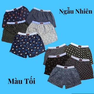 Combo 10 Quần đùi, quần ngủ H33- Mặc ở nhà, mặc ngủ, chất liệu thun cotton co giãn thoáng mát -Ngẫu Nhiên Màu Tối