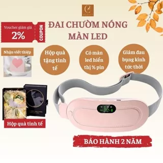 Đai chườm bụng kinh, Máy massage bụng cao cấp, Túi chườm bụng kinh ấm áp có màn led hiển thị chế độ làm ấm nhanh