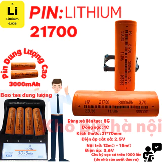 Pin Li-ion 21700 3000mAh ion 21700 pin 3, 7V 3ah 3C - Xả 15A