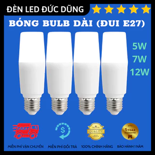 Bóng Đèn Led Bulb Tròn Dài Hình Trụ 5W, 7W, 12W Tiết Kiệm Điện đui E27 (BH 1 NĂM)