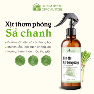 Xịt phòng tinh dầu Sả chanh Anima giúp đuổi muỗi, khử mùi, làm thơm phòng, thanh lọc không khí 150ml/ 260ml/ 260mlRefill