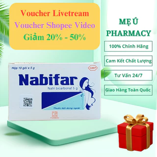 Muối Nabifar - Muối Rửa Vệ Sinh Phụ Nữ - Tạo Môi Trường Kiềm (Hộp 10 Gói)