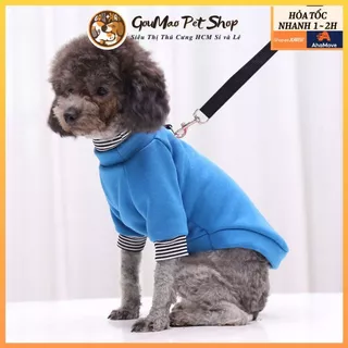 Áo cho chó mèo, áo xanh kiểu dáng cổ cao - Goumao pet - tuchau