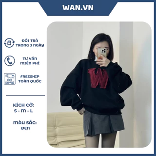 Áo Sweater W Tay Phồng Form Boxy Chất Nỉ Bông Dày Dặn Thêu Đắp Vải Form Nam Nữ Nhiều Màu