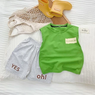 Bộ Sát Nách YES OH Cho Bé DOLY KIDS, Độ bộ bé trai Đi Học Đi Chơi Chất Cotton Thoáng Mát Cho Bé từ 7 đến 27kg