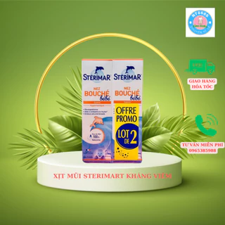 Xịt muối mũi Sterimar nước biển sâu xịt mũi cá heo vàng, cam Sterimar pháp 100ml